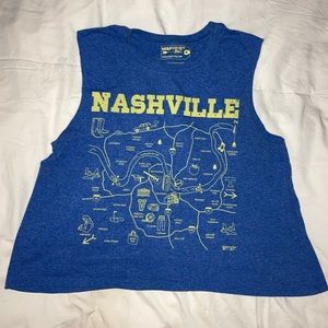 Nashville map sleeveless cropped- Size M